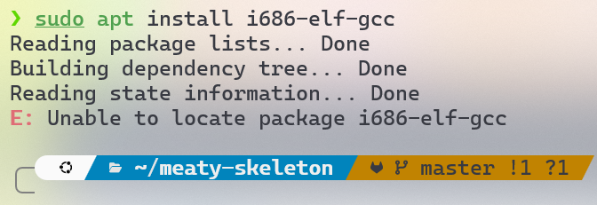Ubuntu提示Unable to locate package i686-elf-gcc